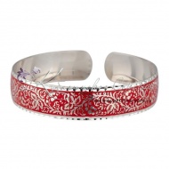 Браслет с красной холодной эмалью (Новинка) 3332 