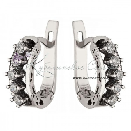 Серьги из серебра с цирконами