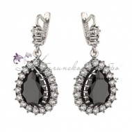 Серьги из серебра "Капля" с агатом 6814/3 