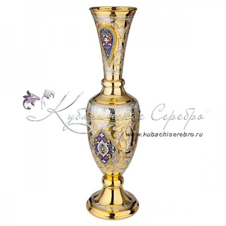 Ваза с позолотой и горячей эмалью 