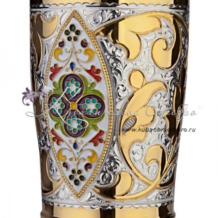 Стакан с позолотой и эмалью на 300 мл 