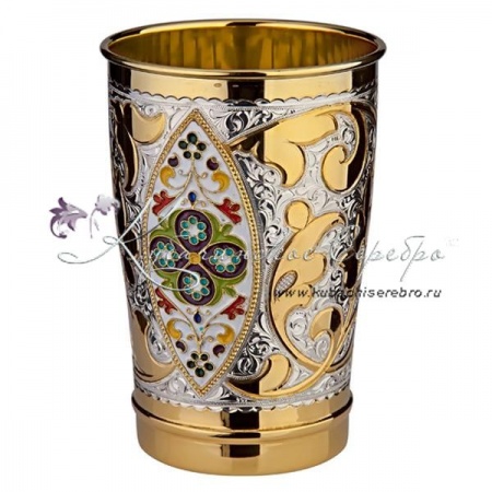 Стакан с позолотой и эмалью на 300 мл 