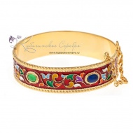 Браслет с горячей эмалью и камнями  3313