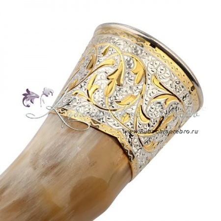 Рог быка с позолотой , арт №1394 Рог быка с позолотой