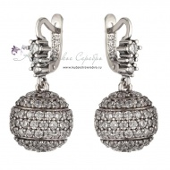 Серьги серебряные "Шар" 8511