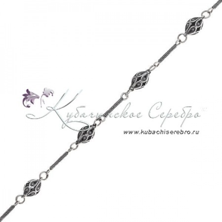 Бусы серебряные с оксидированием, арт №8539 Бусы серебряные с оксидированием