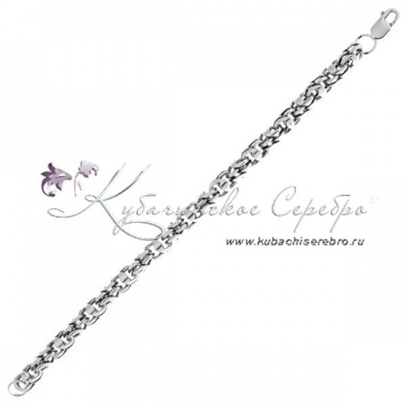 Серебряный браслет византийского плетения, толщина 7 мм