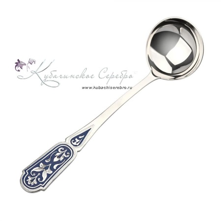 Ложка для сахара или варенья с синей холодной эмалью (Новинка)