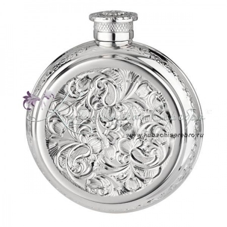 Круглая фляга с выпиленной вставкой на 120 мл , арт №3180/1  Круглая фляга с выпиленной вставкой на 120 мл