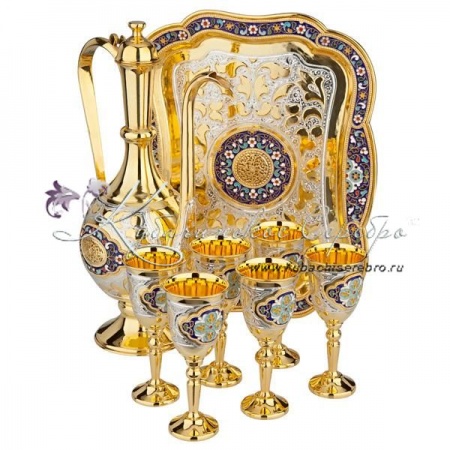 Сервиз коньячный с горячей эмалью 