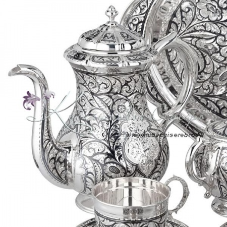 Сервиз чайный с чернью на 6 персон (Новинка)