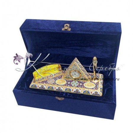 Настольный набор с позолотой и горячей эмалью 