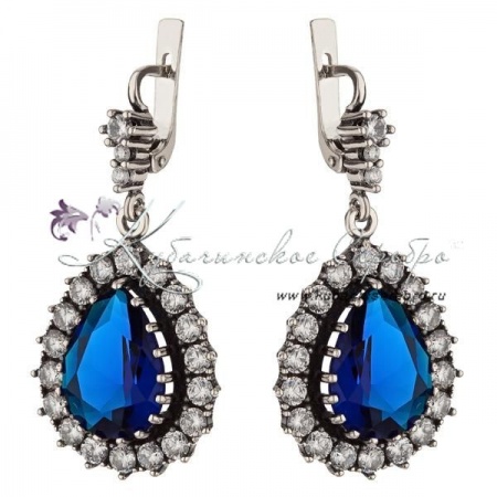 Серьги из серебра Капля