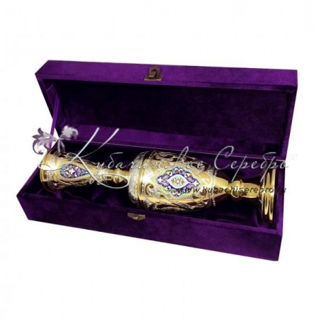 Ваза с позолотой и горячей эмалью 