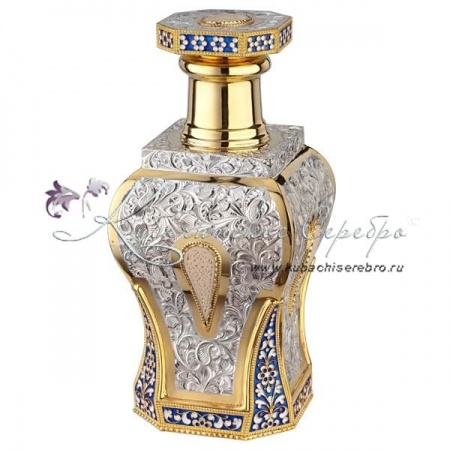 Серебряный штоф с позолотой для крепких напитков на 1050 мл, арт №6430 Серебряный штоф с позолотой для крепких напитков на 1050 мл