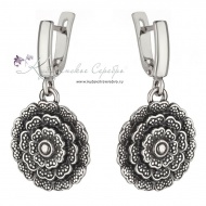 Серьги серебряные "Роза" 4491