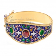Браслет с горячей эмалью и камнями  3394