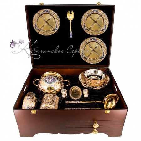 Сервиз обеденный на 6 персон с горячей эмалью, серия Версаль