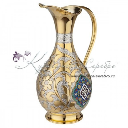 Позолоченный кувшин с горячей эмалью на 1 л 
