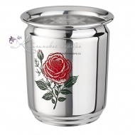 Стаканчик "Роза" 999 пробы с холодной эмалью на 110 мл (Новинка) 1986 