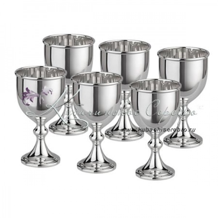 Набор гладких рюмок из 999 пробы на 40 мл, арт №8104/1 Набор гладких рюмок из 999 пробы на 40 мл