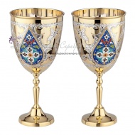 Бокалы с позолотой и горячей эмалью на 300 мл  2234