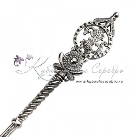 Серебряная чайная ложка Рыбы