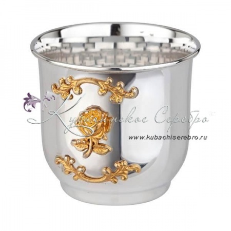 Стакан гладкий с позолотой 999 пробы на 160 мл