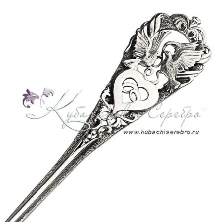 Серебряная чайная ложка Свадебная