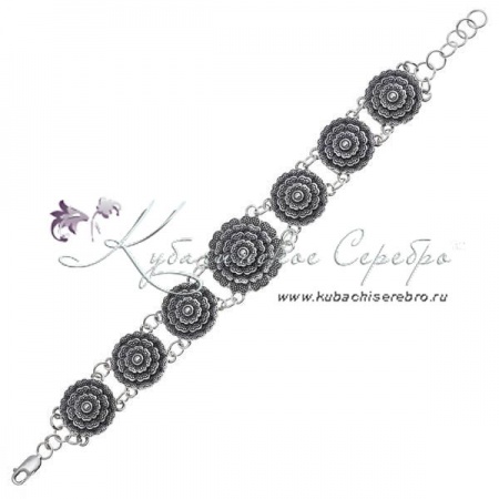 Браслет серебряный Роза 