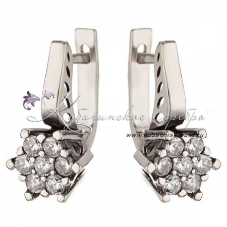 Серьги серебряные  Серьги серебряные Брызги шампанского