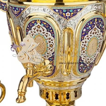 Сервиз чайный с позолотой и горячей эмалью 