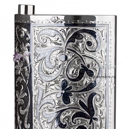 Фляга из серебра серия Кубачи на 250 мл