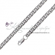 Серебряный браслет-цепочка, длина 22-24 см, ширина 6 мм 9920