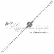 Браслет серебряный, камень кошачий глаз (Новинка) 3399 