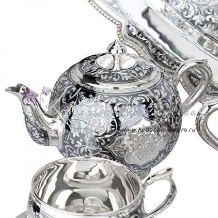 Серебряный чайный сервиз из серебра 925 пробы