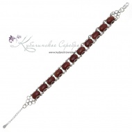 Браслет с бордовым гранатом  3308/4  