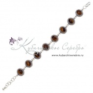 Браслет серебряный, камень тигровый глаз (Новинка) 3397 