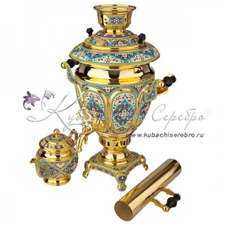 Самовар дровяной с горячей эмалью на 4200 мл!