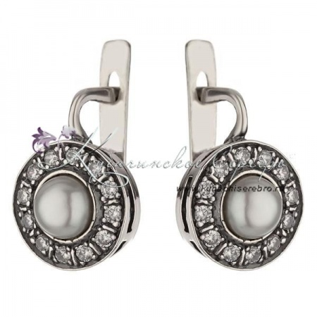 Серьги из серебра с жемчугом