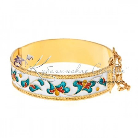 Браслет с горячей белой эмалью 