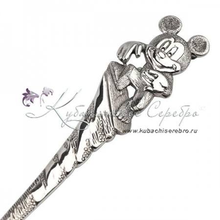 Серебряная детская ложка Микки Маус