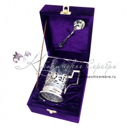 Подстаканник + ложка, арт №8020 Подстаканник + ложка