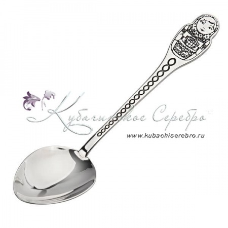 Серебряная чайная ложка Матрешка