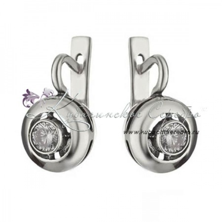 Серьги серебряные с цирконом