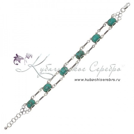 Браслет с зеленой бирюзой