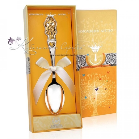 Детская ложка  Детская ложка Девочка с позолотой