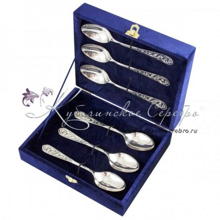 Набор серебряных столовых ложек  Набор серебряных столовых ложек Кубачи