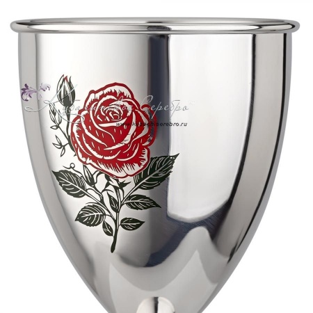 Фужер Роза 999 пробы с холодной эмалью на 130 мл (Новинка)