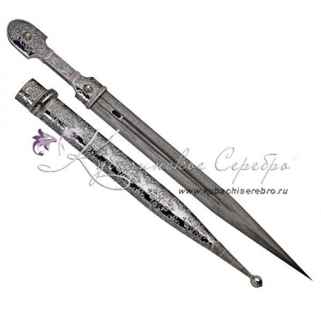 Кинжал из серебра, музейное исполнение, 60 см
